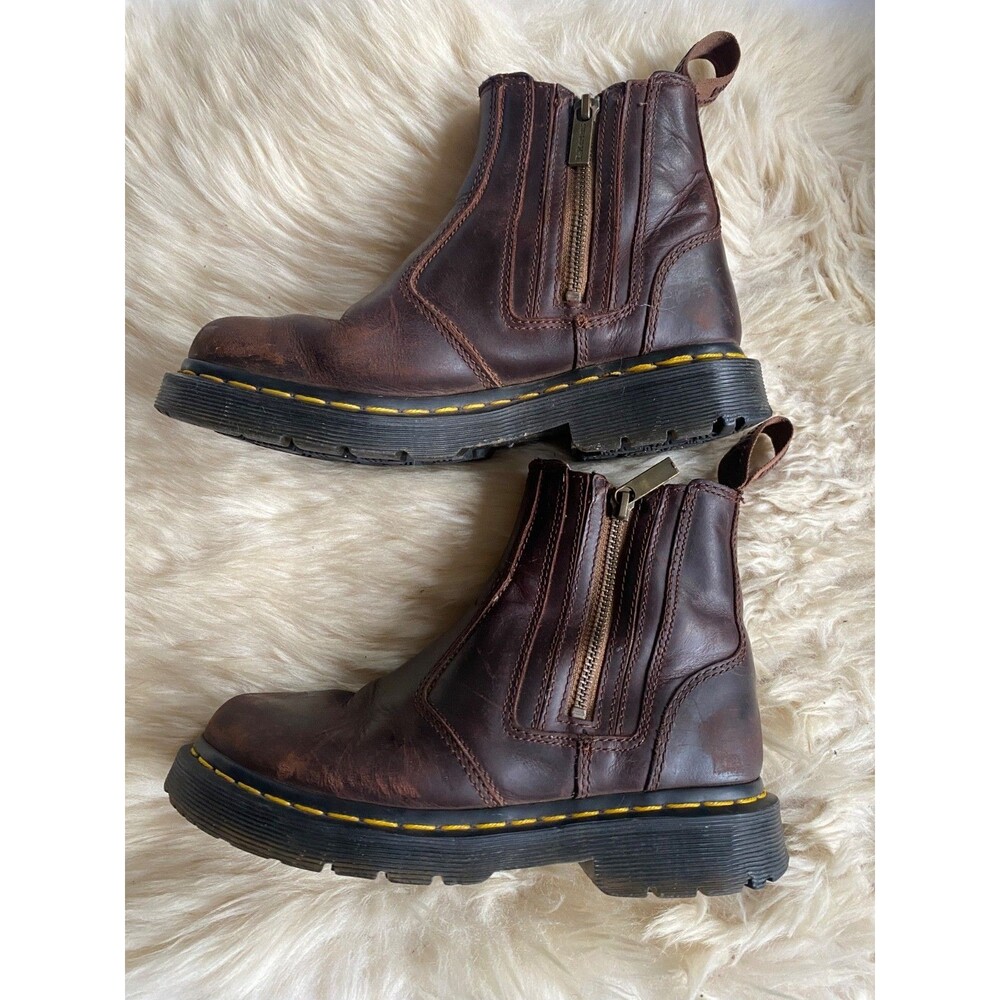 Dr. Martens 2976 Alyson Zip Chelsea Boots Brown Leather Womens Size US 5 EU 36 - Picture 8 of 12